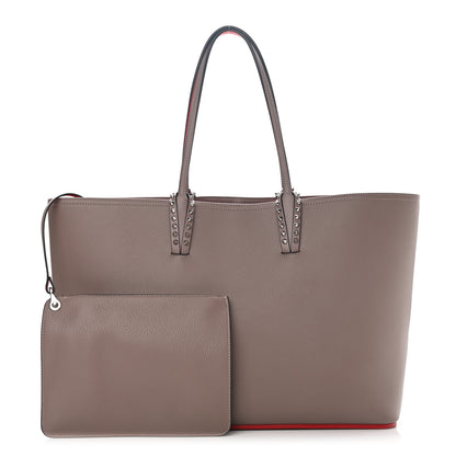 Christian Louboutin Calfskin Spikes East West Cabata Tote Brown 1 of 12