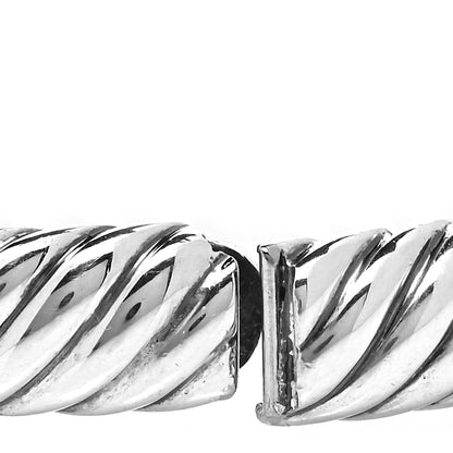 David Yurman Sterling Silver Diamond 7mm Cable Buckle Bracelet 6 of 6