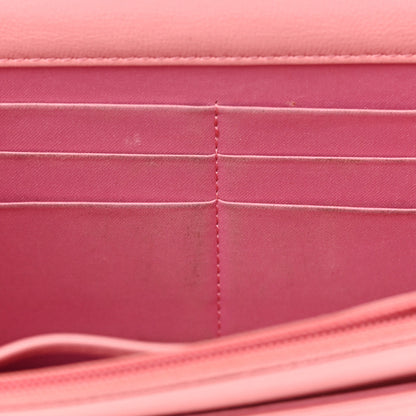 Chanel Lambskin Camellia Embossed Wallet On Chain WOC Pink 15 of 18
