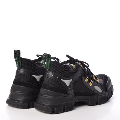 Gucci X SEGA Mesh Suede Calfskin Womens Flashtrek Sneakers 41 Black Silver 4 of 7