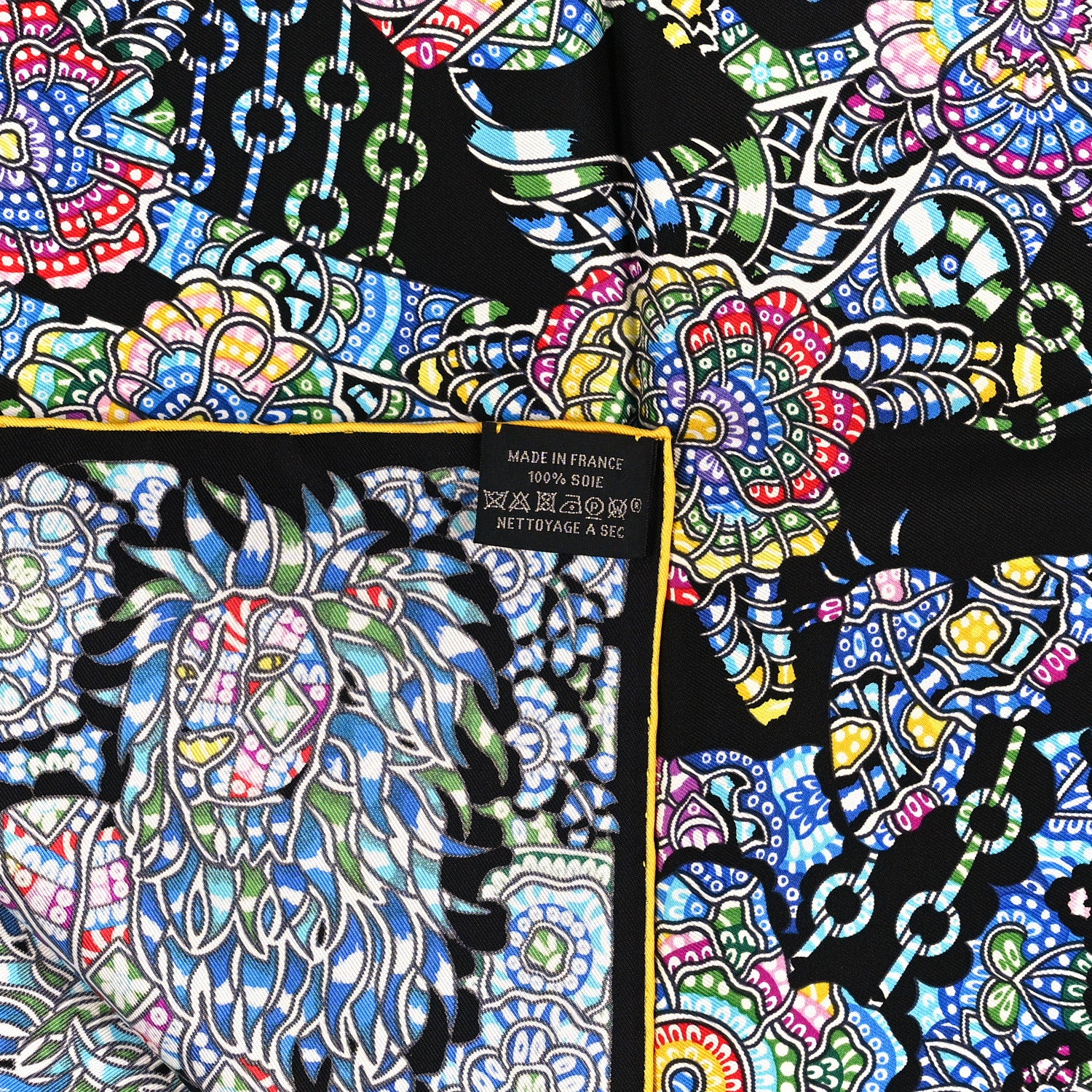 Hermes Silk La Légende De La Forêt Scarf 90 Black Mauve Multicolor 3 of 3