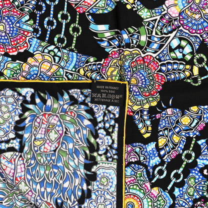 Hermes Silk La Légende De La Forêt Scarf 90 Black Mauve Multicolor 3 of 3