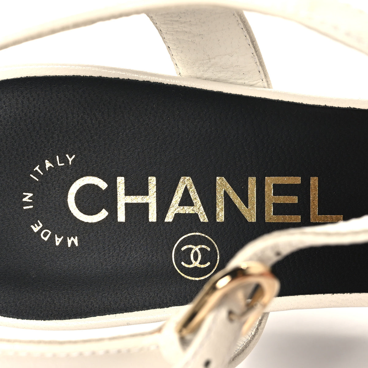 Chanel Lambskin Open Toe Pearl Sandal Heels 40 Black 9 of 9