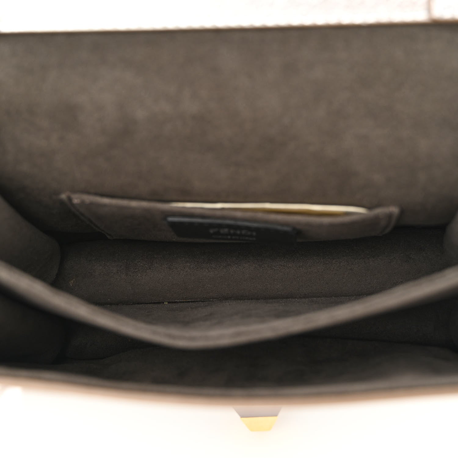Fendi Vitello Catalan Mirror Scalloped Multi Studded Small Kan I Shoulder Bag Argento 5 of 14