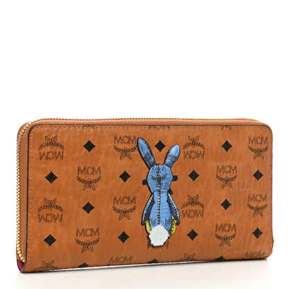 MCM Visetos Rabbit Zip Around Large Wallet Cognac 3 of 7