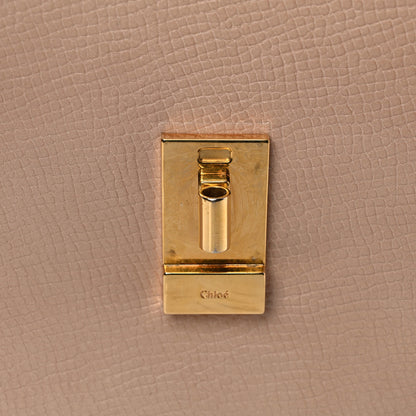 Chloe Grained Calfskin Lambskin Mini Bi-Color Drew Shoulder Bag Powder Beige Caramel 8 of 14