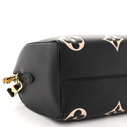 Louis Vuitton Empreinte Monogram Giant Speedy Bandouliere 25 Black Beige 8 of 10