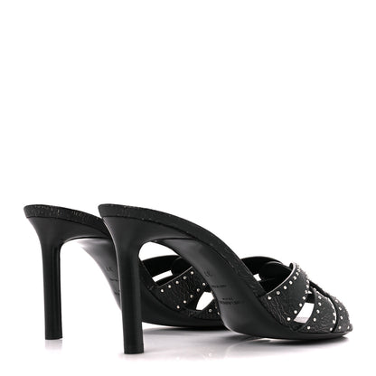 Saint Laurent Smart Crack Studded Tribute Slide 85 Mules 37 Black 5 of 9