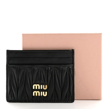 Miu Miu Nappa Matelasse Card Holder Black 10 of 10