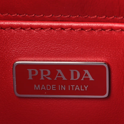 Prada Spazzolato Cleo Shoulder Bag Scarlatto Black 5 of 5