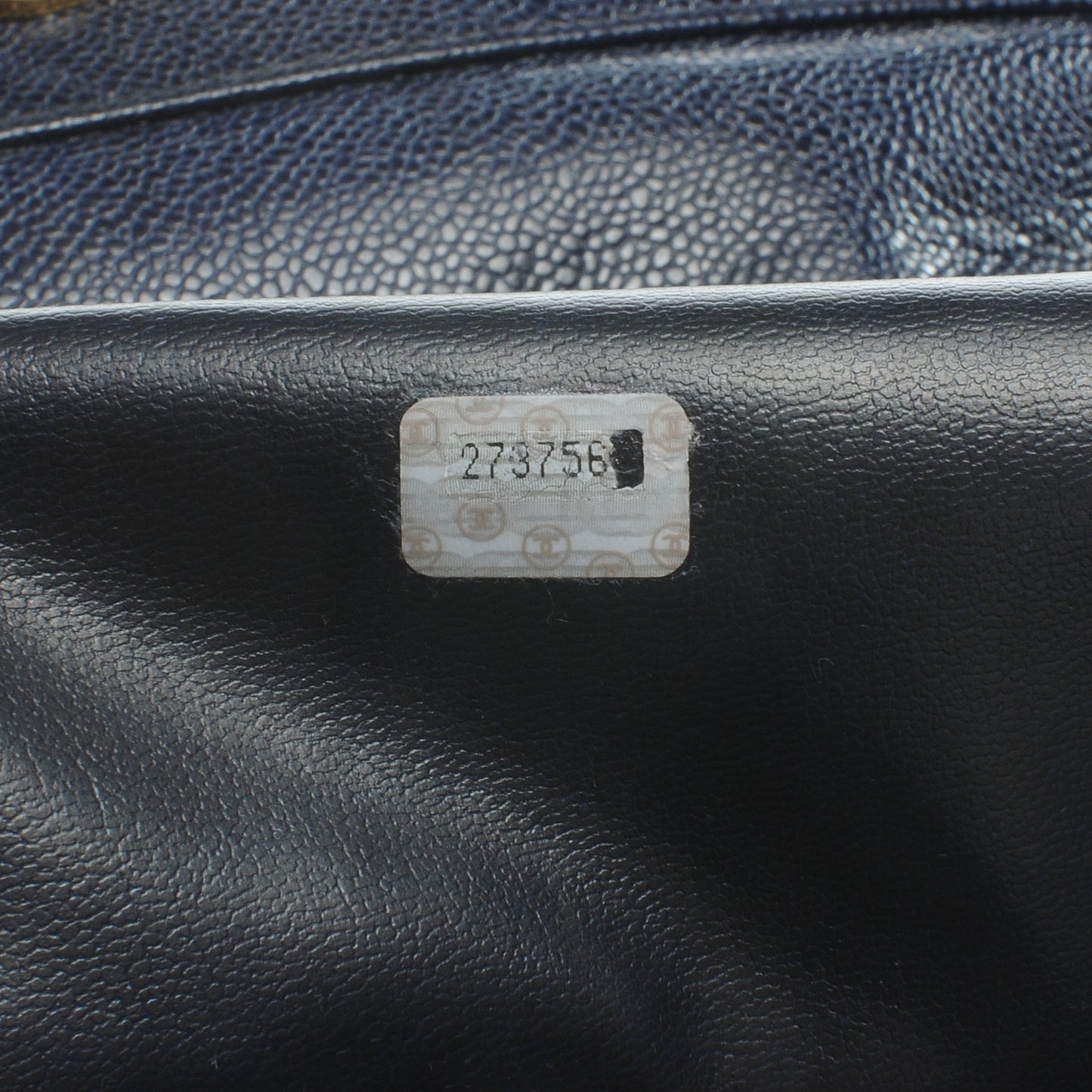 Caviar CC Shoulder Bag Navy Blue