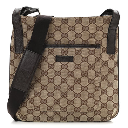 Gucci Monogram Flat Messenger Bag Dark Brown 1 of 15