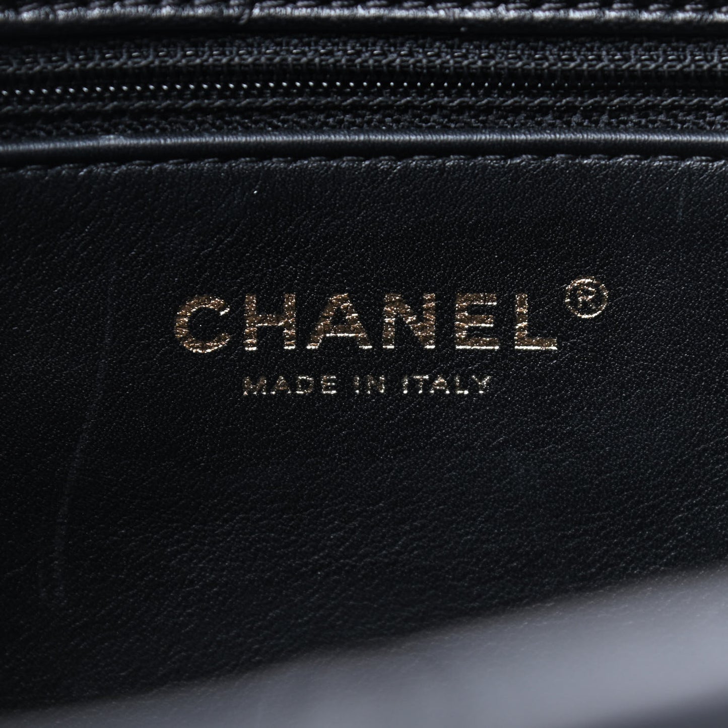 Shiny Lambskin Quilted Chain Is More Drawstring Bag Black