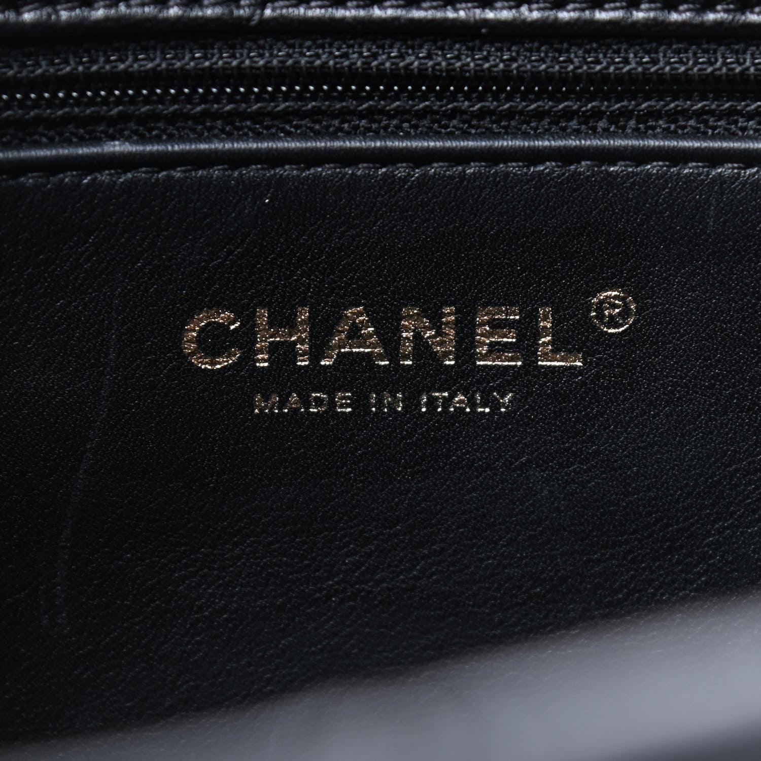 Chanel Shiny Lambskin Quilted Chain Is More Drawstring Bag Black 8 of 9