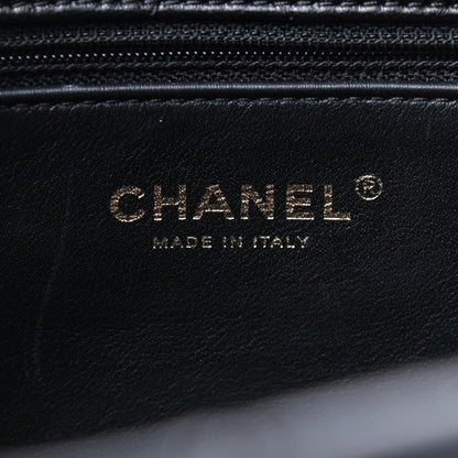 Chanel Shiny Lambskin Quilted Chain Is More Drawstring Bag Black 8 of 9