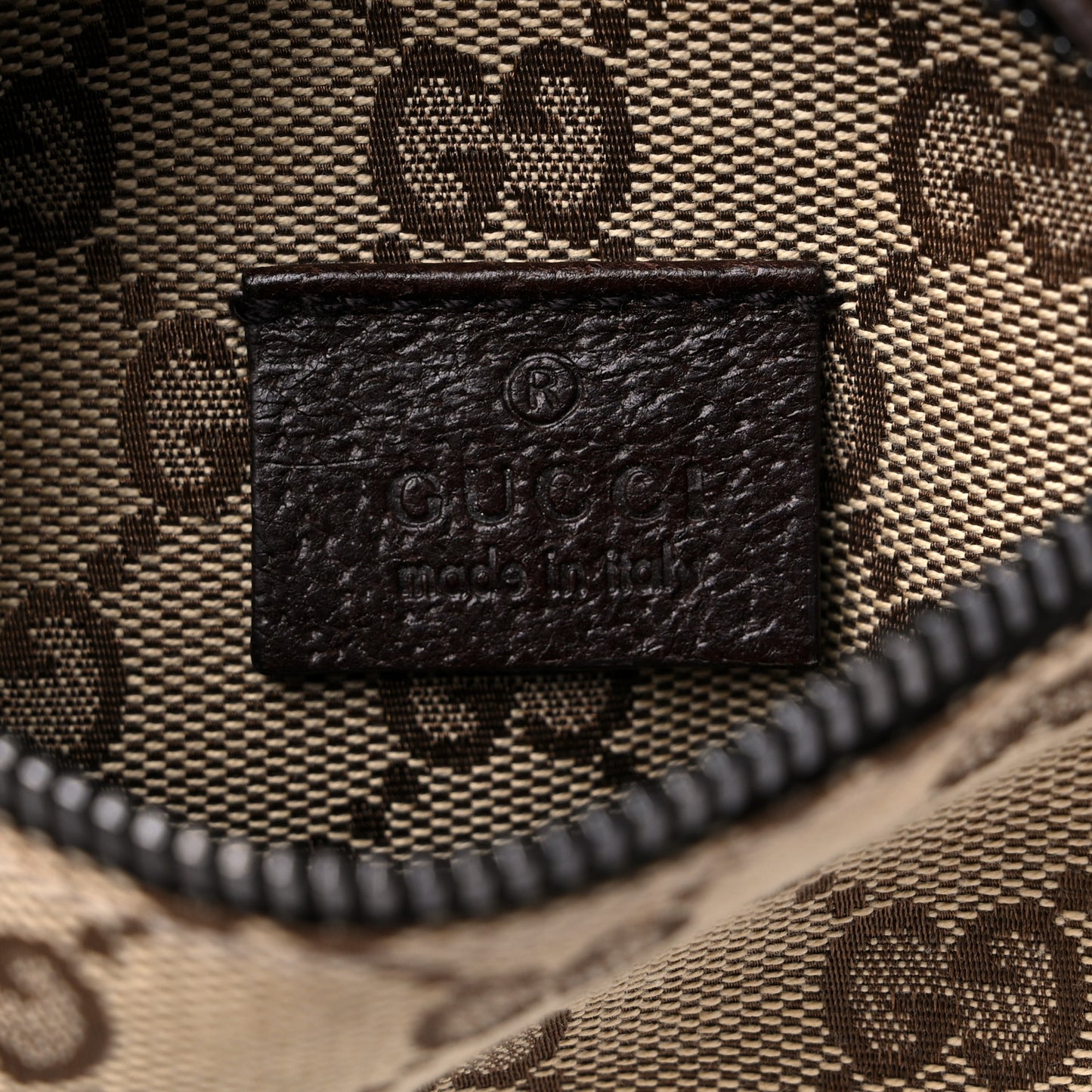 GG Monogram Double Pocket Belt Bag Dark Brown