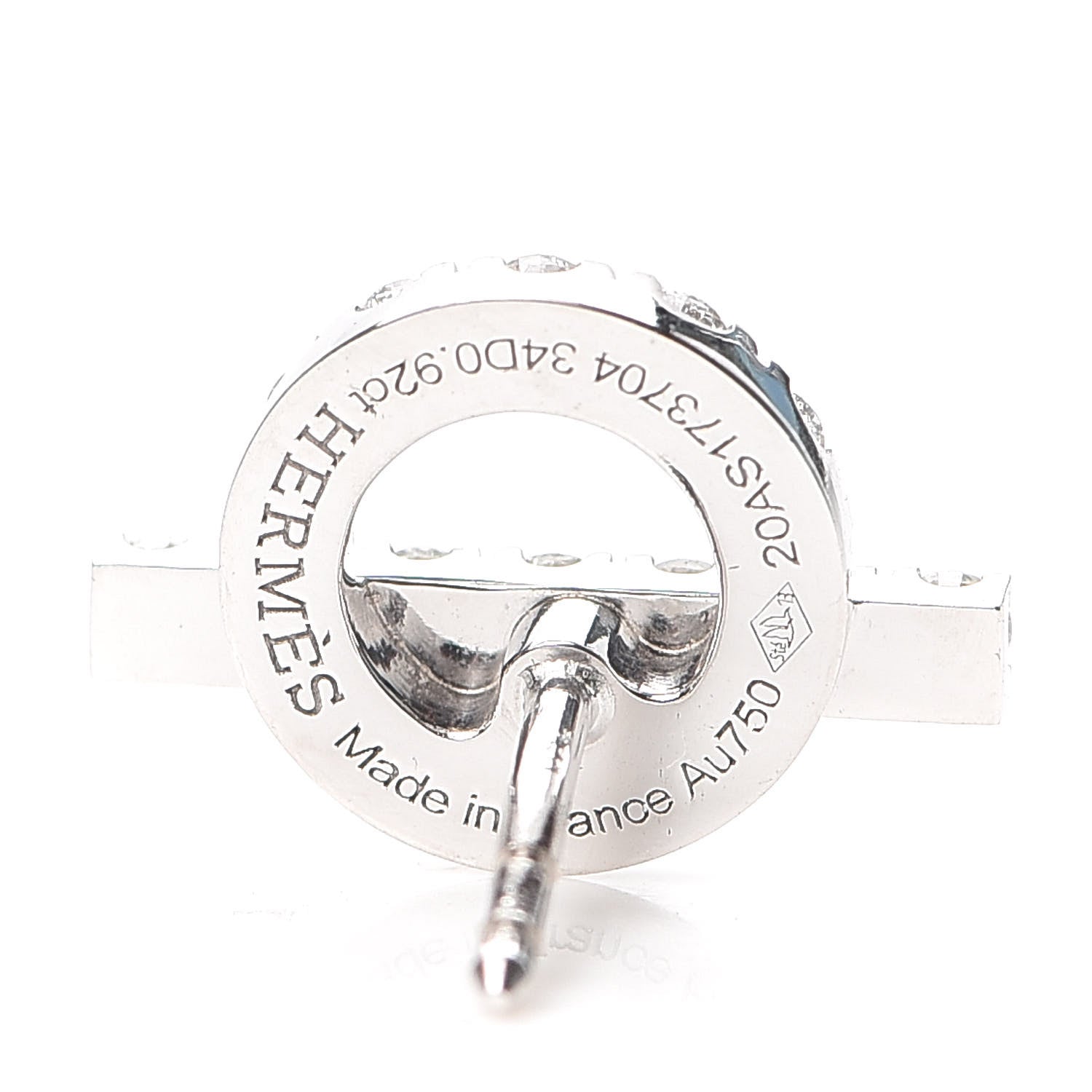 Hermes 18K White Gold Diamond Finesse Earrings 4 of 5