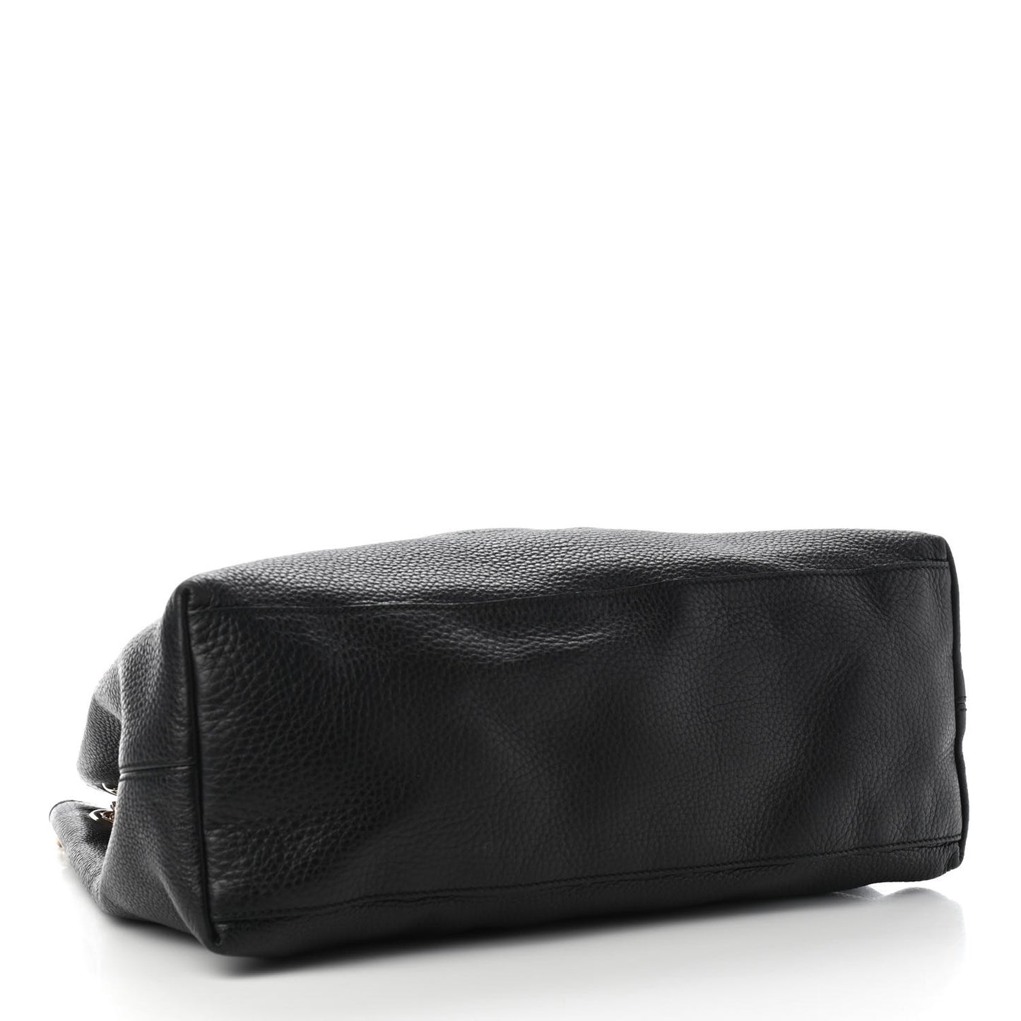Pebbled Calfskin Medium Soho Chain Shoulder Bag Black
