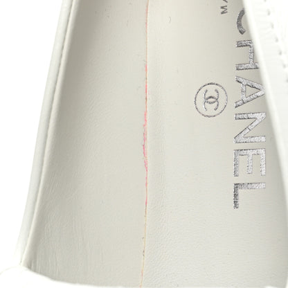 Chanel Shiny Lambskin Quilted CC Turnlock Loafers 40 White 10 of 12