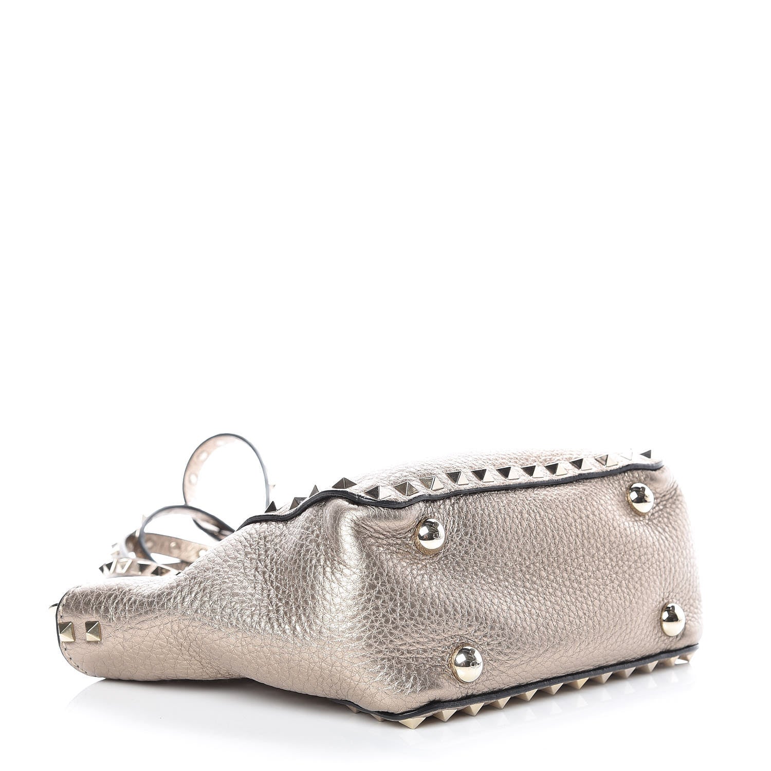 Valentino Garavani Metallic Alce Printed Calfskin Mini Rockstud Tote Sasso 5 of 9