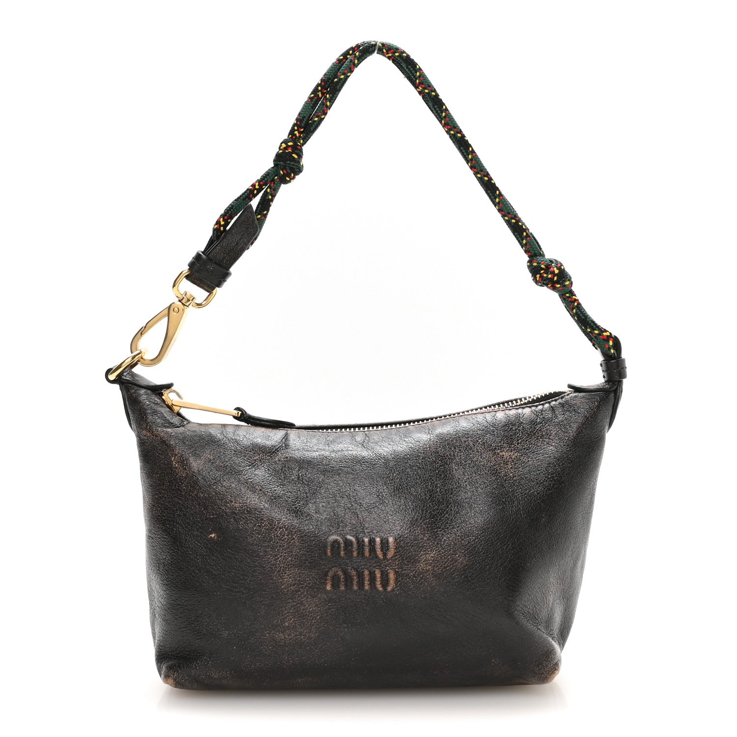 Miu Miu Nappa Old Pouch Bag Caffe Verde 1 of 9