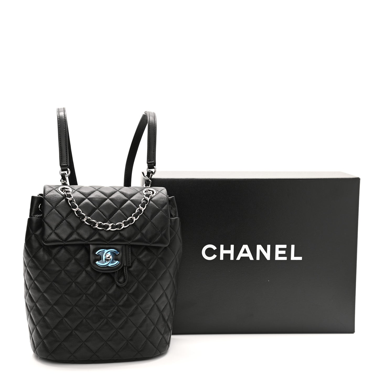 Lambskin Quilted Small Urban Spirit Backpack Black