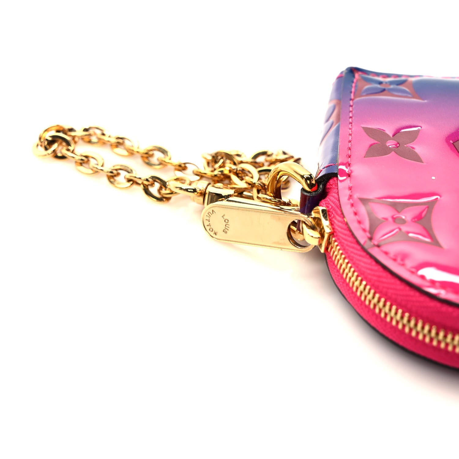 Louis Vuitton Vernis Gradient Love Lock Heart Coin Purse Pink Purple 6 of 7