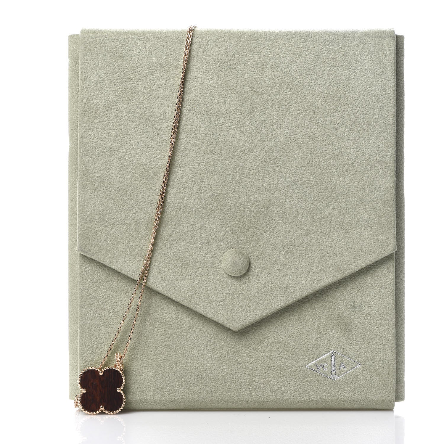 Van Cleef & Arpels 18K Rose Gold Letterwood Magic Alhambra Long Necklace 8 of 9