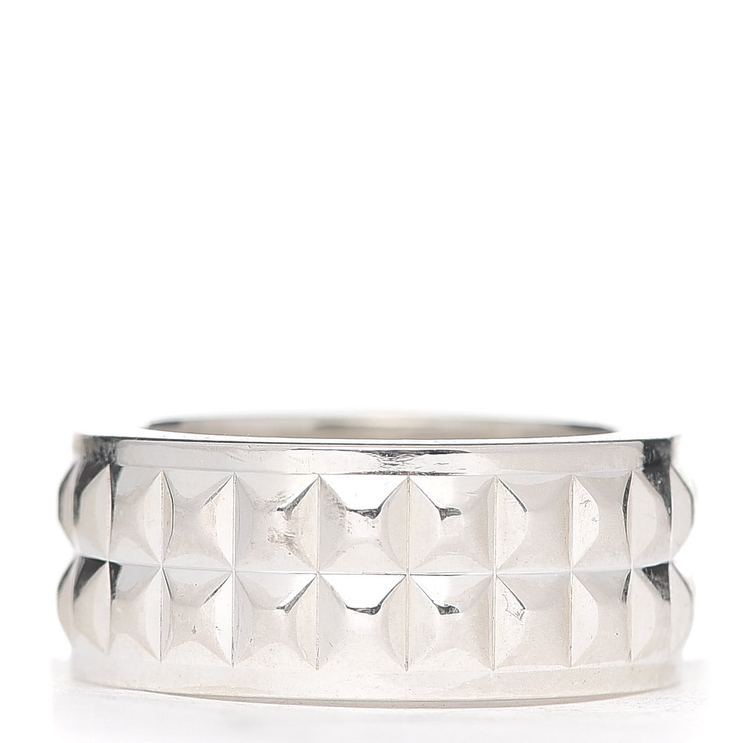 Sterling Silver Two Row Diamond Point Band Ring 47 4