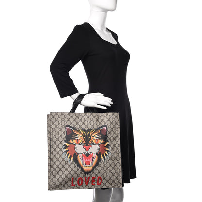 Gucci GG Supreme Monogram Angry Cat Vertical Tote 3 of 11