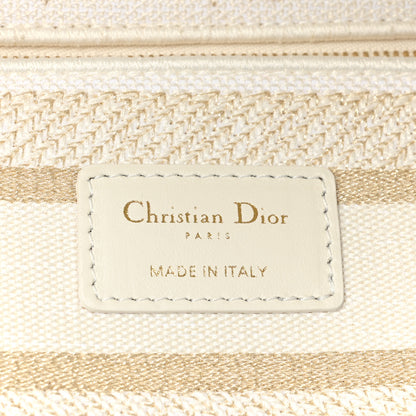Christian Dior Canvas Around The World Stella Embroidered Medium Lady D-Lite White Gold 6 of 14