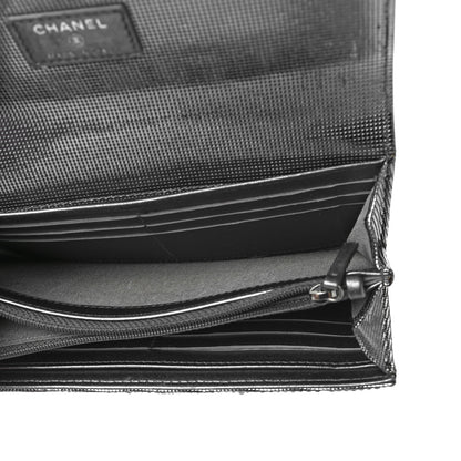 Chanel Crystal Quilted CC Large Gusset Flap Wallet Silver 5 of 10