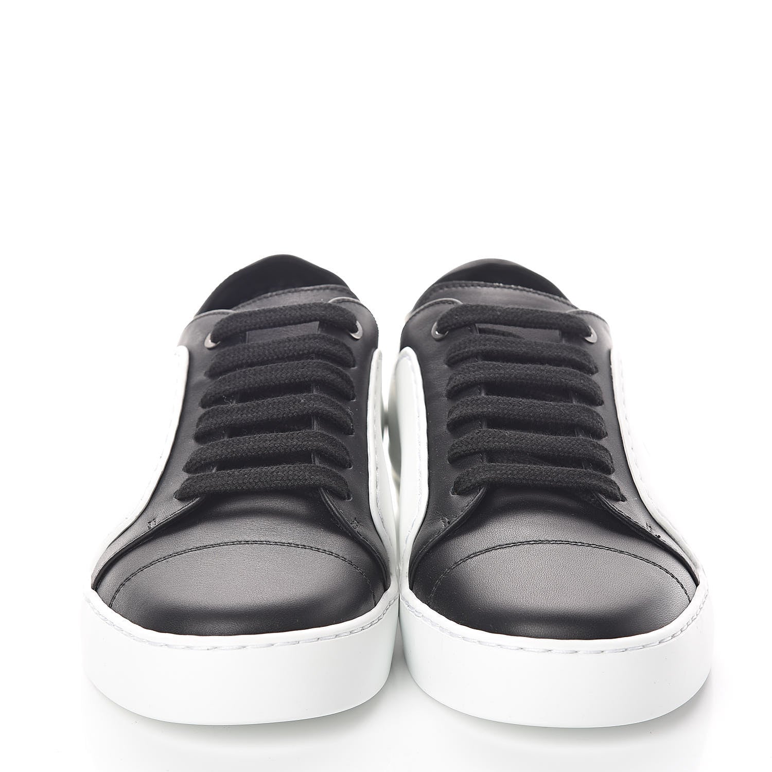 Chanel Calfskin CC Sneakers 36.5 Black White 2 of 8