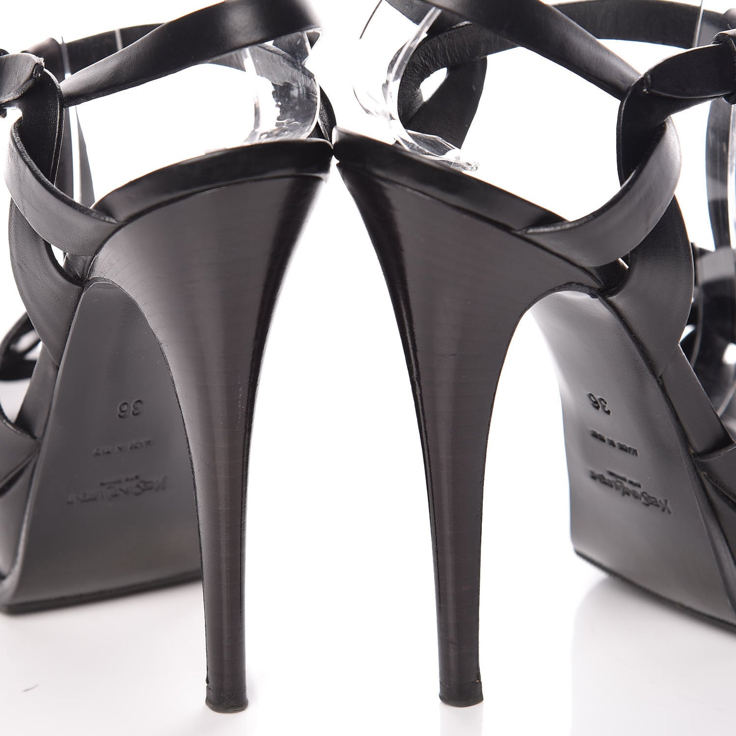 Calfskin Tribute 105 Platform Sandals 36 Black