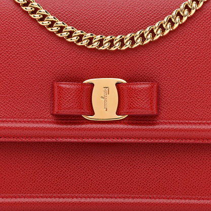 Salvatore Ferragamo Printed Calfskin Ginny Shoulder Bag Red 7 of 10