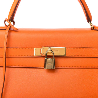 Hermes Veau Gulliver Kelly Retourne 32 Orange 10 of 10