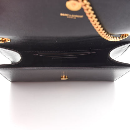 Saint Laurent Grain De Poudre Medium Classic Monogram Kate Satchel Black 5 of 9