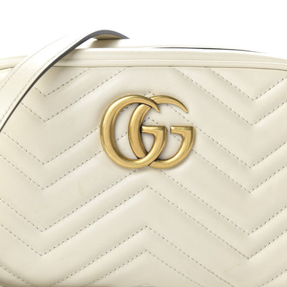 Gucci Calfskin Matelasse Small GG Marmont Chain Shoulder Bag White 10 of 10