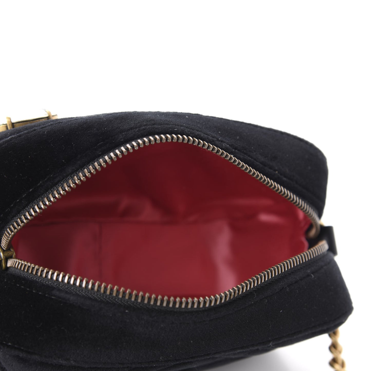 Velvet Matelasse Marquise Crystals Mini GG Marmont Chain Shoulder Bag Black