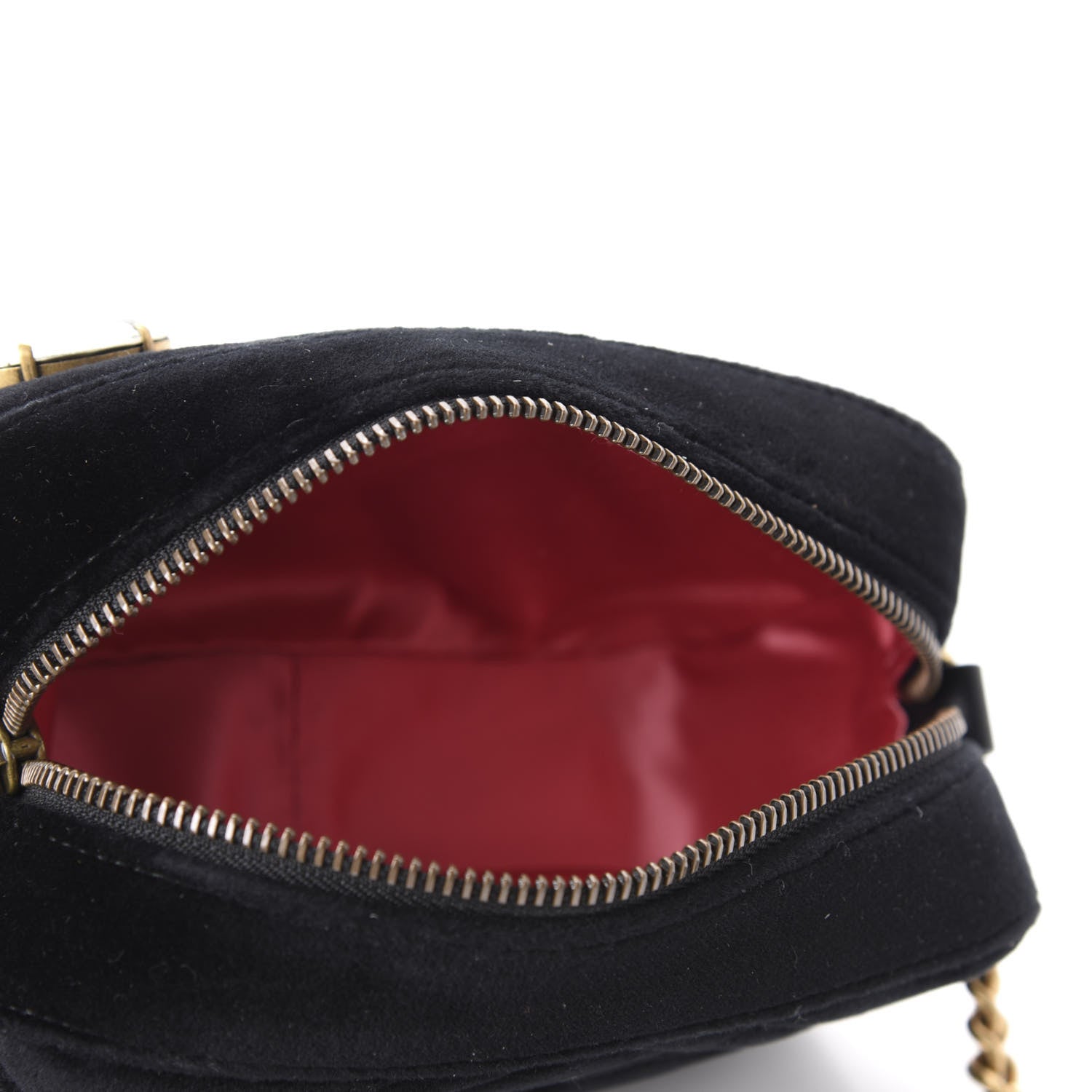 Gucci Velvet Matelasse Marquise Crystals Mini GG Marmont Chain Shoulder Bag Black 5 of 10
