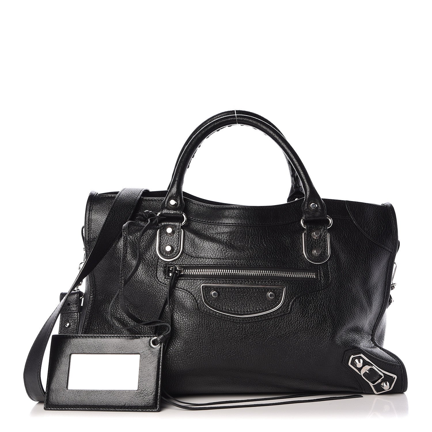Balenciaga Chevre Silver Metallic Edge Hardware City Black 1 of 11