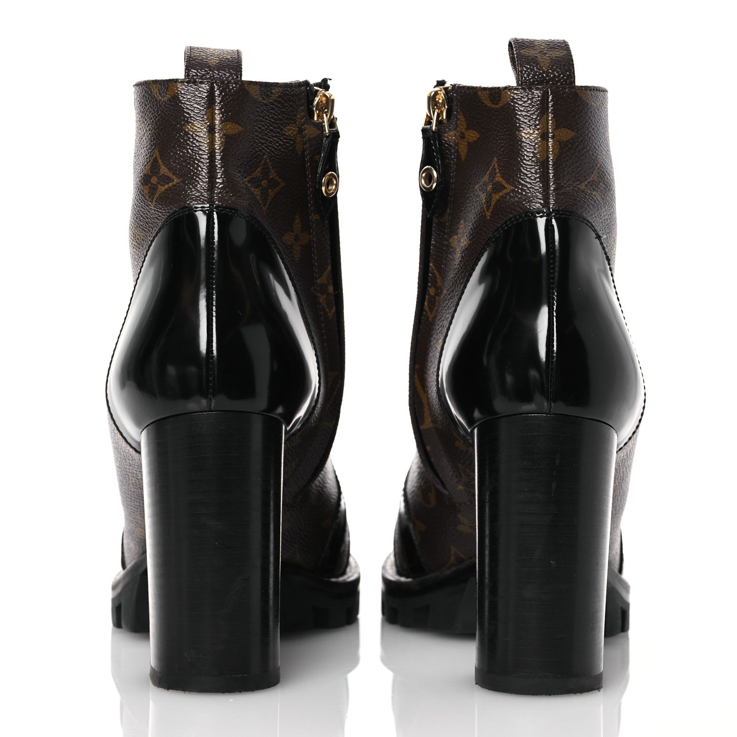 Louis Vuitton Patent Calfskin Monogram Star Trail Ankle Boots 40 Black 5 of 15