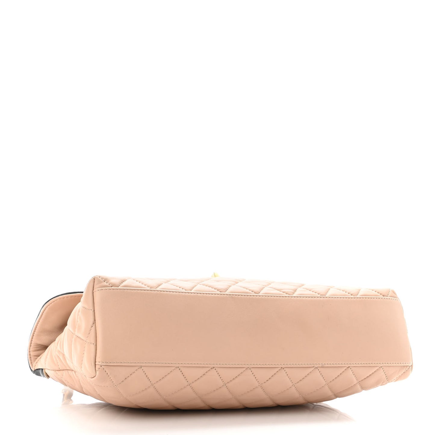 Lambskin Quilted Mademoiselle East West Flap Beige