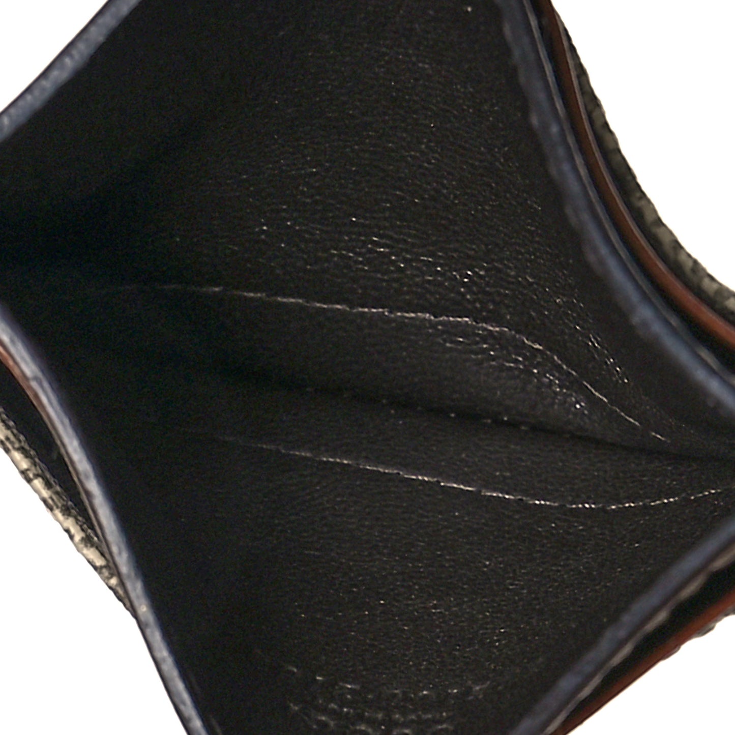 GG Supreme Monogram Calfskin Card Holder Beige Ebony Cuir