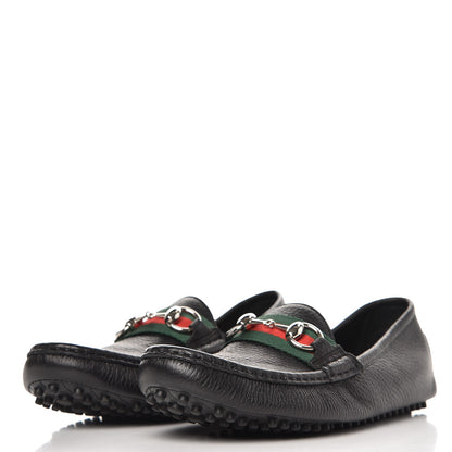 Gucci Calfskin Horsebit Web Driver Loafers 36.5 Black 2 of 8