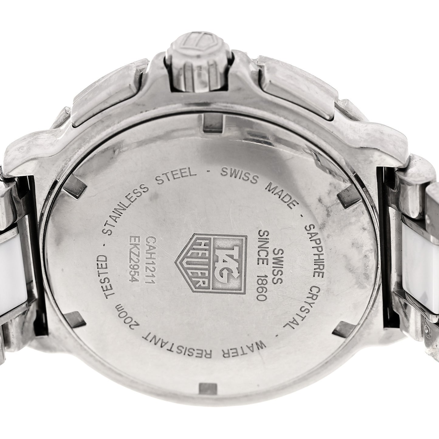 Stainless Steel Ceramic Diamond 41mm Formula 1 Lady Quartz Watch White CAH1211