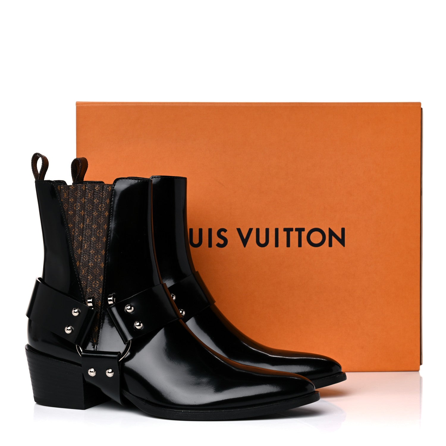 Louis Vuitton Calfskin Monogram Rhapsody Ankle Boots 38.5 Black 11 of 11