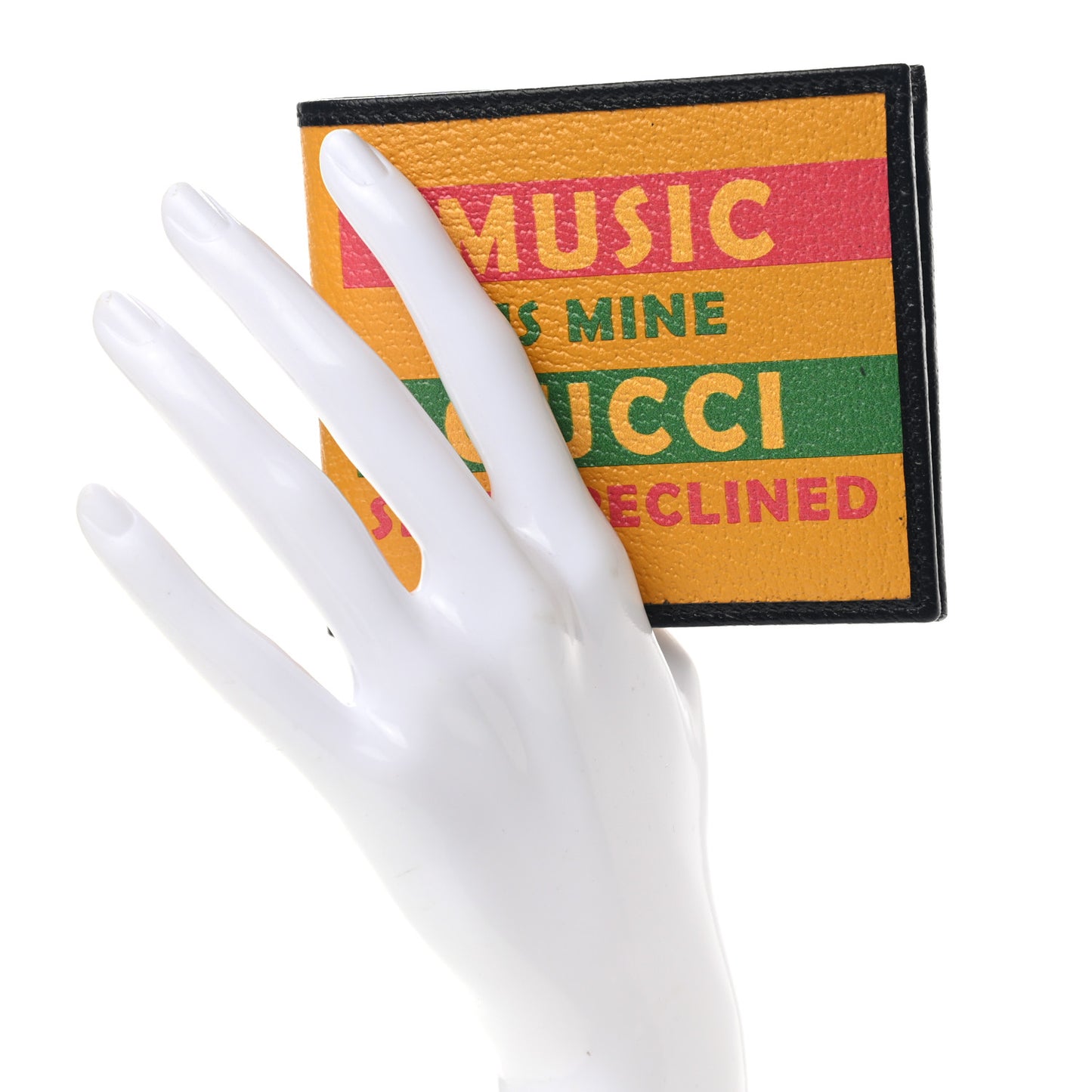 Textured Dollar Calfskin Music is Mine Wallet Crop Multicolor Black