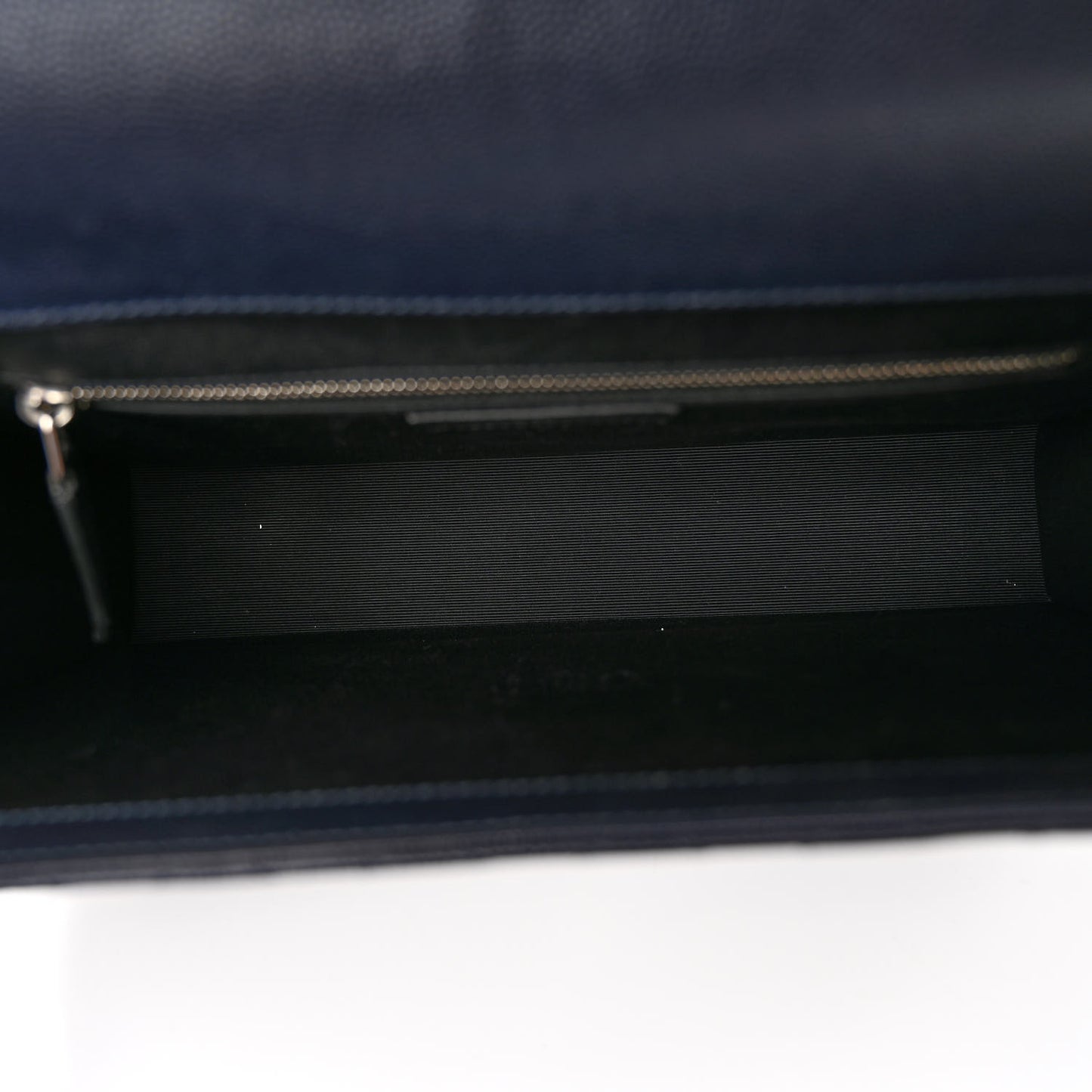 Grain De Poudre Textured Mixed Matelasse Large Triquilt Monogram Satchel Deep Marine