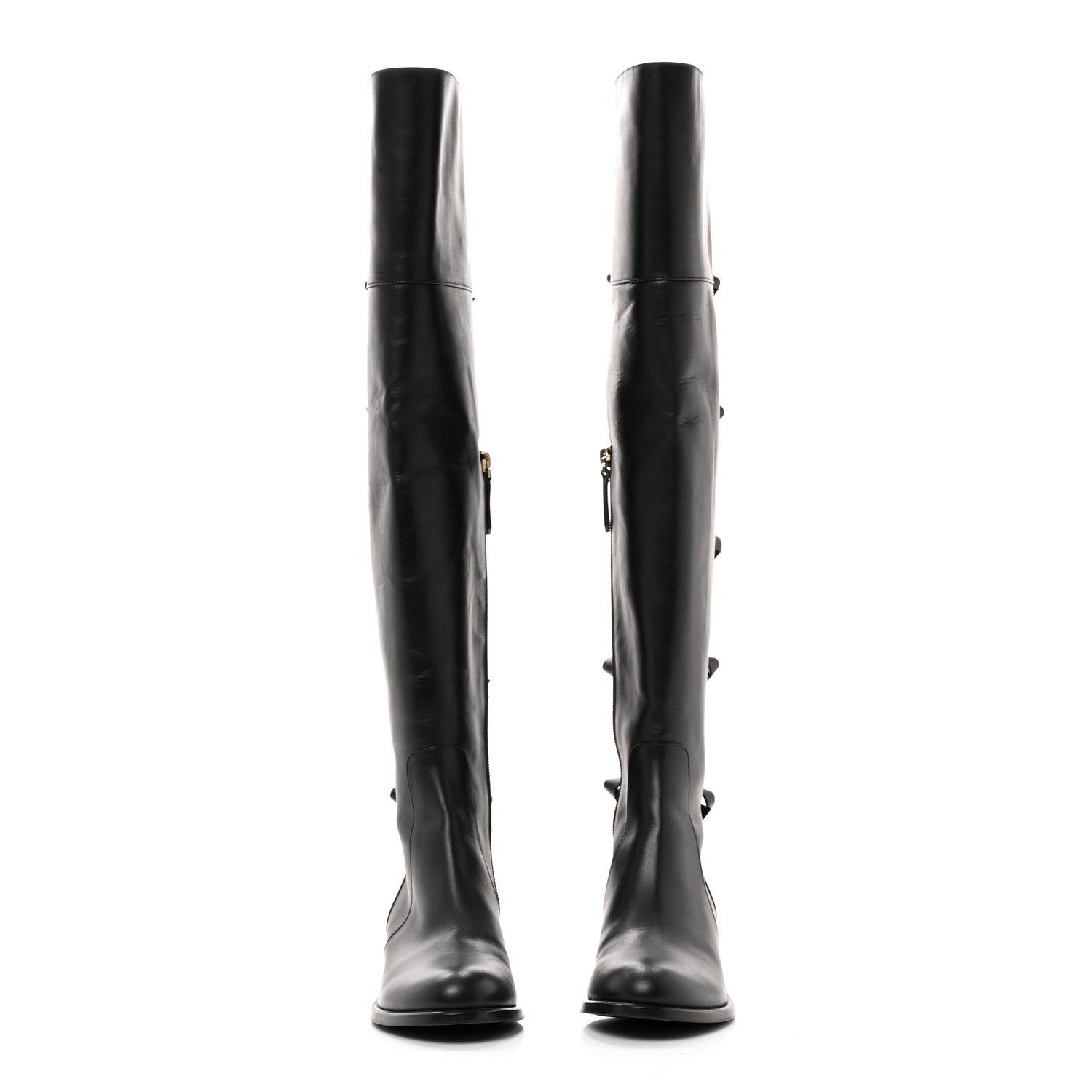 Valentino Garavani Calfskin Multi Bow Over the Knee Boots 35.5 Black 2 of 8